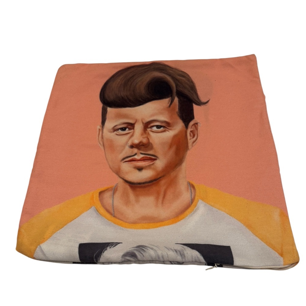 Society6 Pillow Case of Hipster John F. Kennedy.  Pillow Insert NOT Included